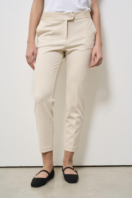 Pantalone donna skinny panna