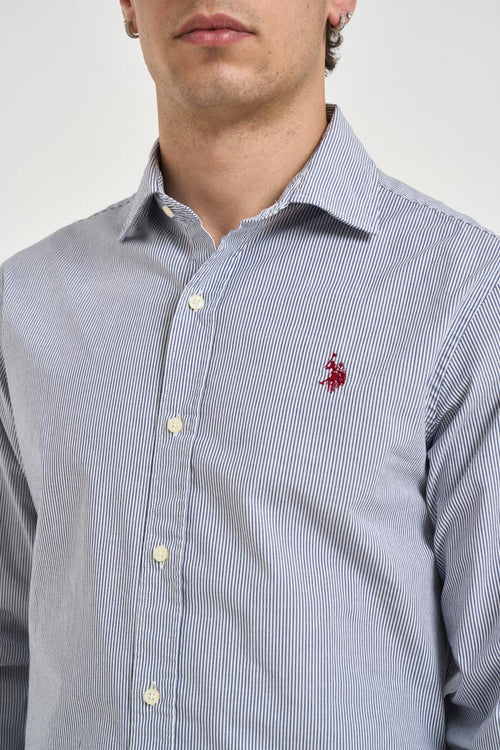 Camicia uomo a righe bianco e blu - 2