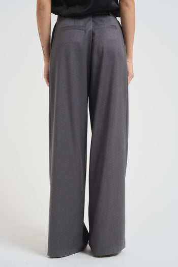 Pantalone ampio donna con pence grigio - 4