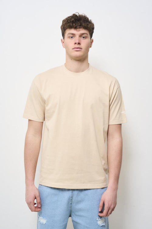 Men's ivory crew neck T-shirt