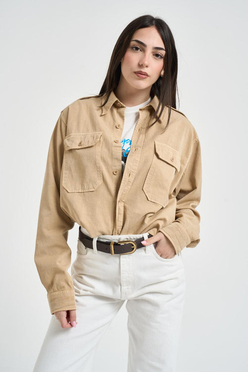 Camicia donna over beige - 2