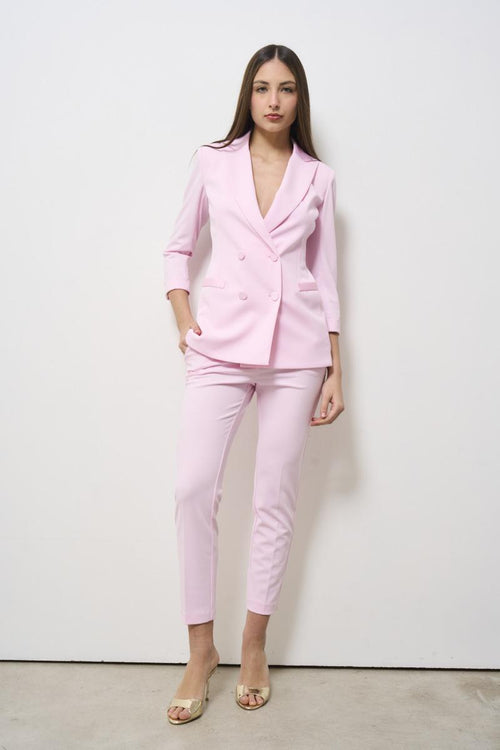 Giacca donna doppiopetto rosa
