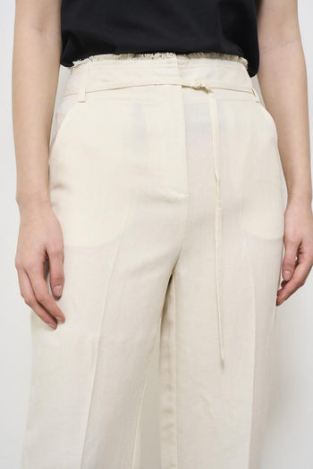 Pantaloni donna pannamisto lino - 6
