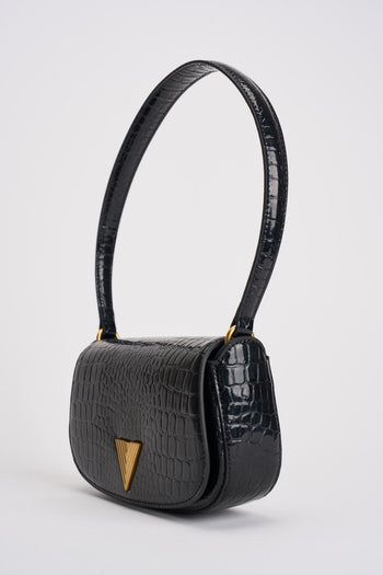Borsa donna in ecopelle pitonata nera - 3