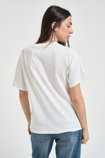 T-shirt donna girocollo bianca - 3