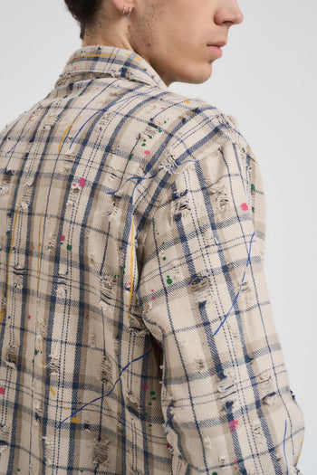 Camicia uomo con rotture beige - 4