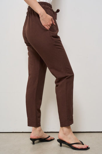 Pantalone donna regular marrone cioccolato - 5