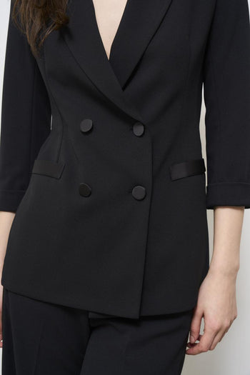 Giacca donna doppiopetto nera - 7