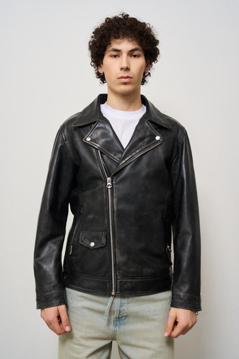Giubbotto uomo in pelle nero - 4