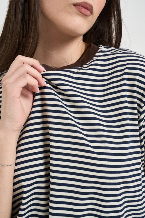 T-shirt donna a righe blu - 2