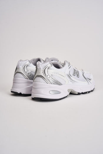 Sneakers donna 530 bianche e argento - 6