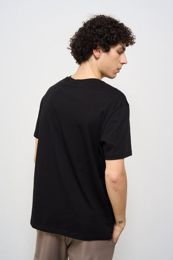 T-shirt uomo girocollo nera - 4