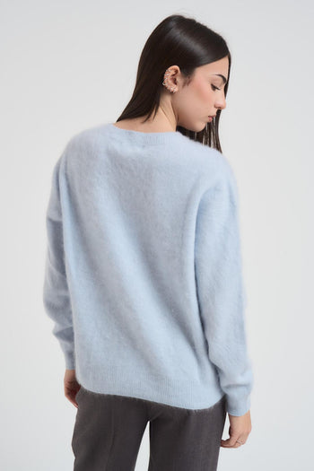 Maglia donna girocollo celeste - 4