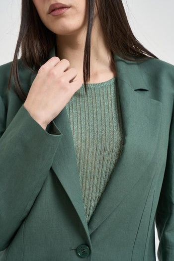 Giacca donna monopetto verde - 3