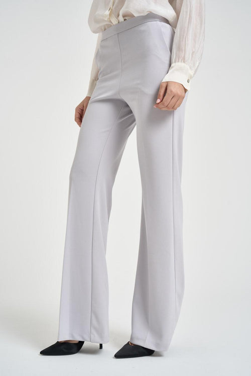 Pantalone donna a palazzo grigio perla
