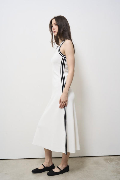 Abito donna midi in maglia bianco - 2