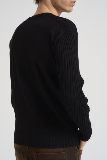 Maglia uomo girocollo nera - 4