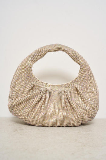Women's Handbag with Rose Gold Rhinestones - 5