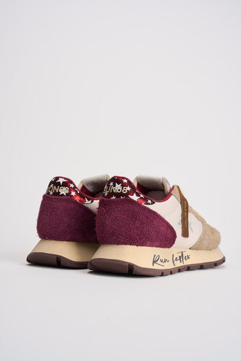 Sneakers donna panna e bordeaux - 6