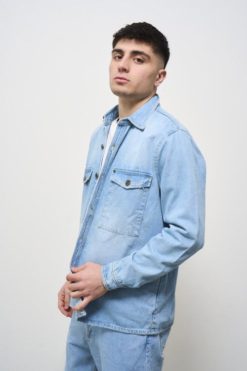 Camicia uomo in denim chiaro - 2