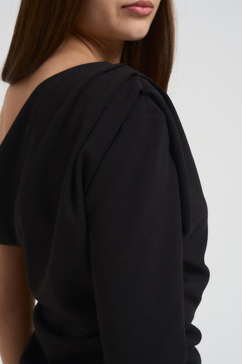 Abito donna monospalla nero - 5