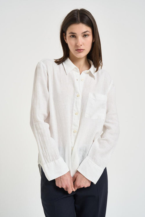 Camicia donna in lino bianca