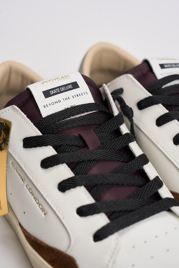 Sneakers uomo Sk 8 bianche e marroni - 4