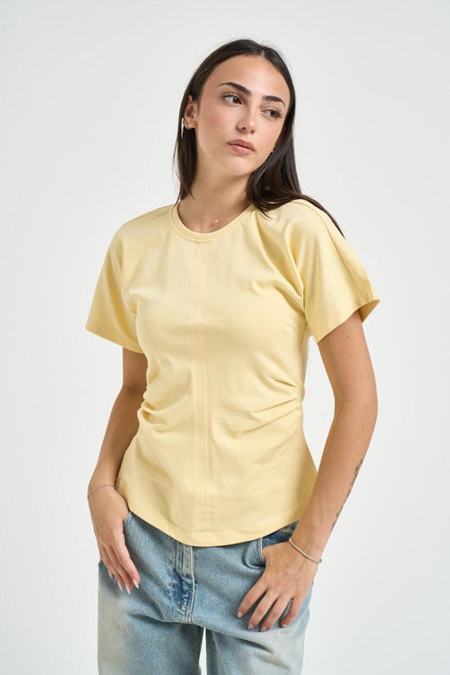 T-shirt donna girocollo giallo - 1