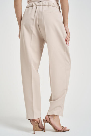 Pantalone donna barrel sabbia - 4