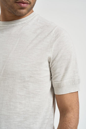 T-shirt uomo in maglia perla<BR/> - 4