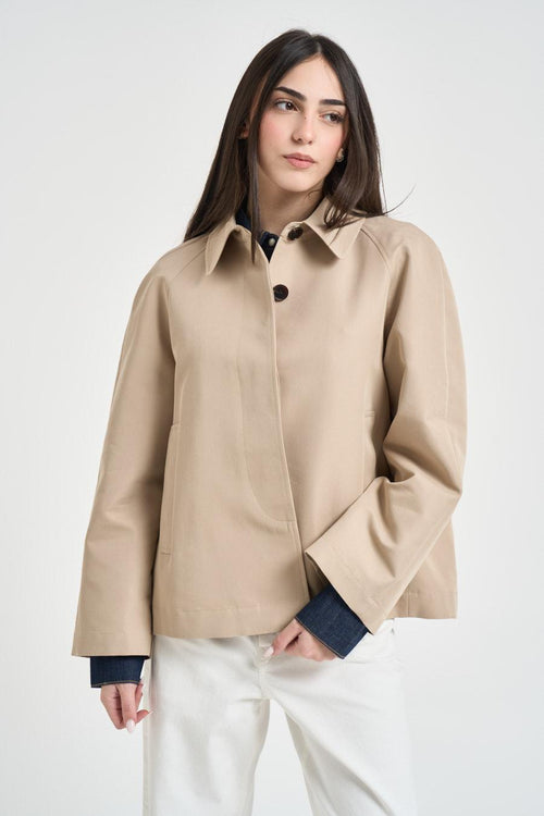 Trench donna corto beige