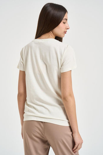 T-shirt donna bianca con logo - 3