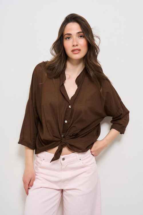 Camicia donna marrone