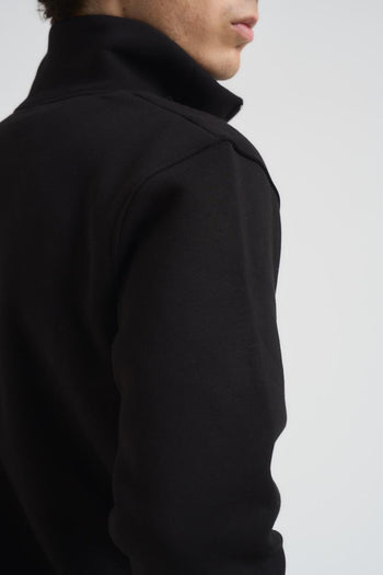 Felpa uomo mezza zip nera - 5