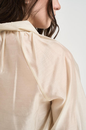 Blusa donna con fiocco burro - 4