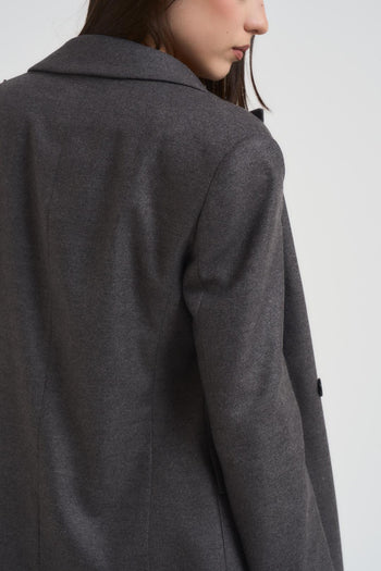 Giacca donna doppiopetto grigio antracite - 5