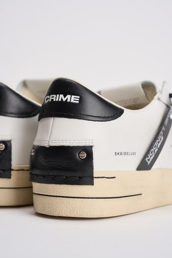 Sneakers uomo in pelle bianche e nere - 8