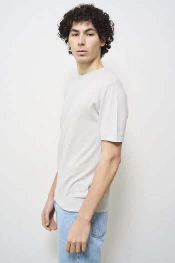 T-shirt uomo in maglia grigio perla - 4