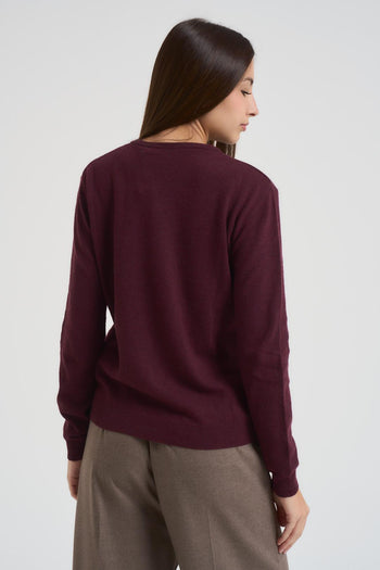 Maglia donna girocollo bordeaux - 3