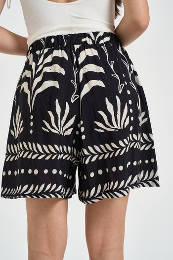 Short donna fantasia floreale nero - 3