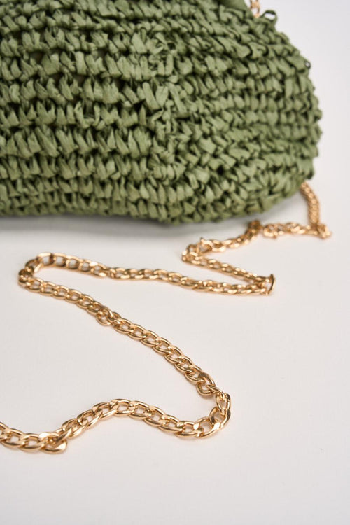Borsa donna in rafia verde - 2
