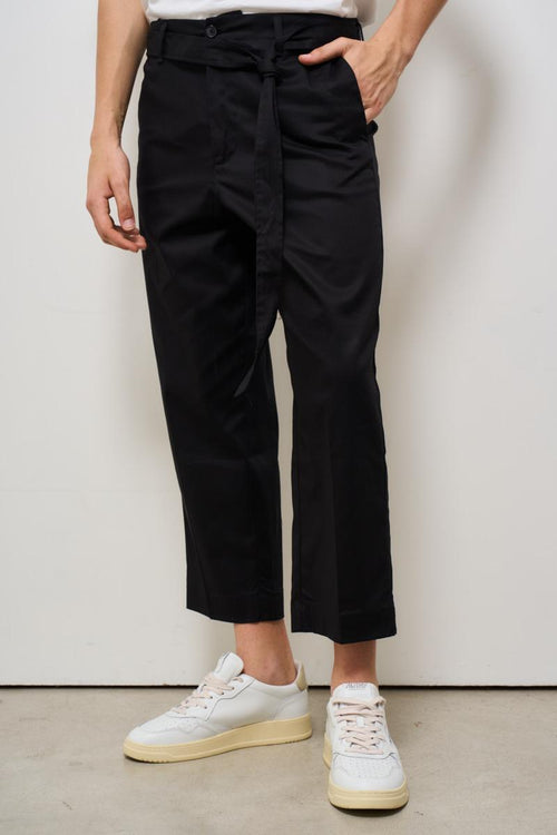 Pantalone uomo nero con cintura - 2