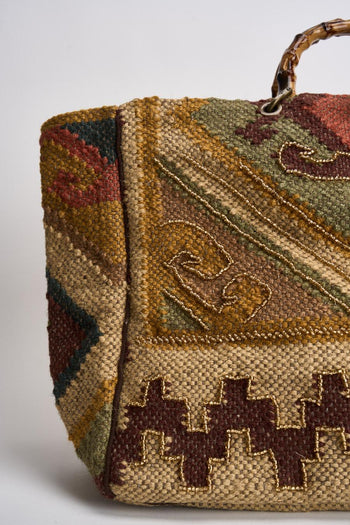 Borsa donna a mano in tessuto multicolore - 3