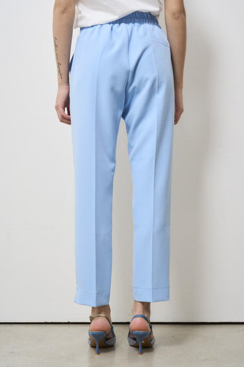Women's light blue cigarette trousers - 5