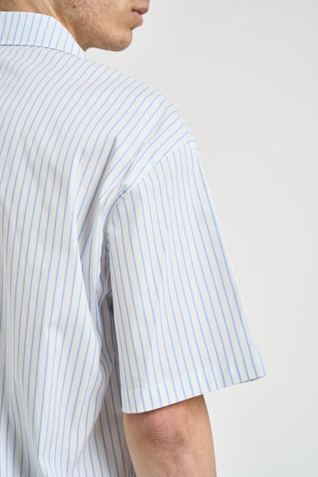 Camicia uomo a righe bianco e celeste - 5
