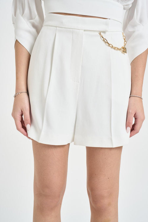 Short donna con catena bianco - 2