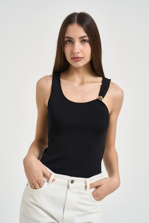Top donna con dettaglio nero