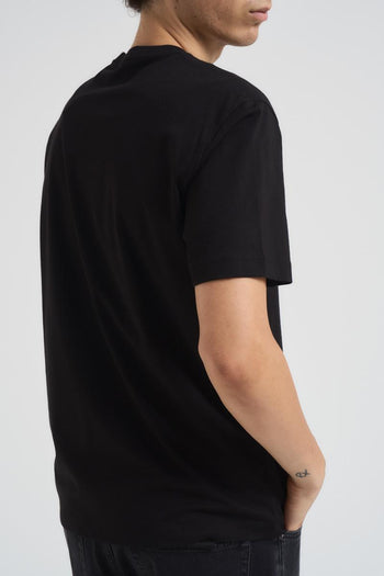 T-shirt uomo girocollo nera con logo oro - 3