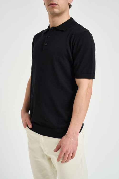 Polo uomo a manica corta nera - 2