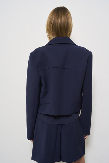 Women's cropped jacket blue - 4